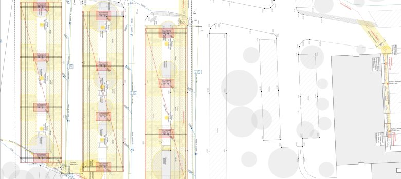 Ein Bauplan des Parkplatzes.