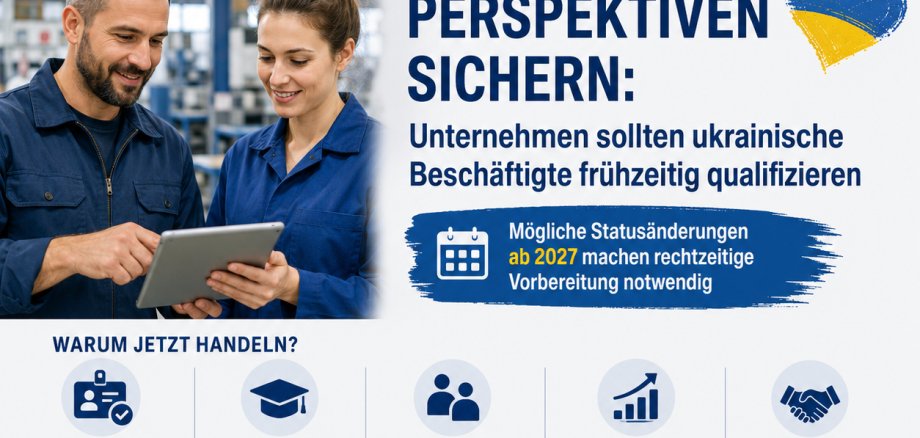 Ein Mann und eine Frau mit einem Tablet und Informationen, warum jetzt gehandelt werden sollte.