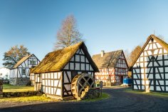 Ein Fachwerkhaus im Landschaftsmuseum in Hachenburg.