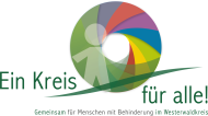 bunter Kreis mit Regenbogenfarben und dem Motto "Ein Kreis für alle"